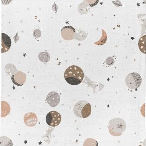 Bílá mušelínová dětská deka 75x100 cm Spacebit – Mijolnir