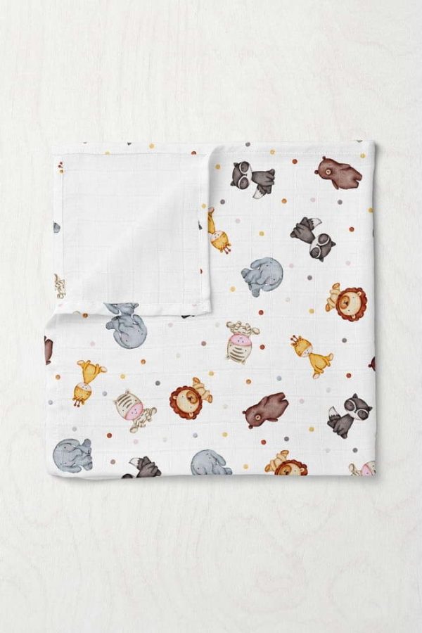 Bílá mušelínová dětská deka 75x100 cm Zoo – Mijolnir