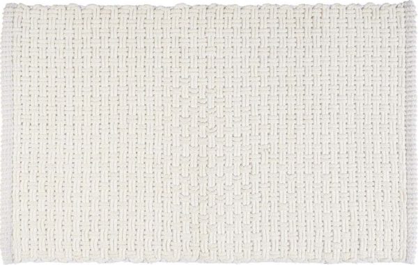 Bílá textilní koupelnová předložka 50x80 cm Ecoli – Wenko
