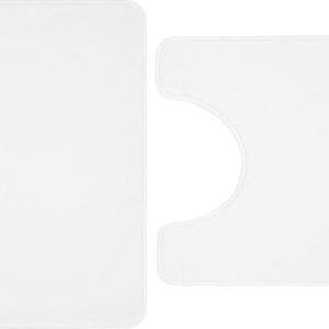 Bílé WC koupelnové předložky z paměťové pěny v sadě 2 ks 50x80 cm Anti-Bacterial – Catherine Lansfield