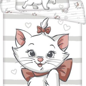 Bílé bavlněné dětské povlečení do postýlky 100x135 cm Marie Cat "Bow" – Jerry Fabrics