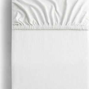 Bílé napínací prostěradlo jersey 180x200 cm Amber – Restilo