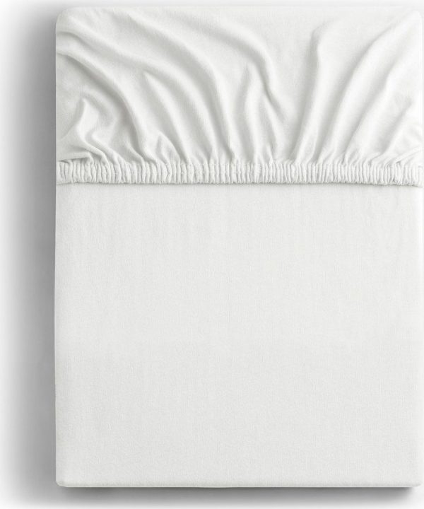 Bílé napínací prostěradlo jersey 240x200 cm Amber – Restilo