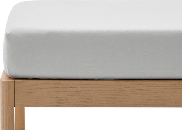 Bílé napínací prostěradlo z bavlněného perkálu 70x140 cm Fleno – Kave Home