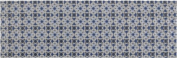 Bílo-modrá plastová koupelnová předložka 65x200 cm Murcia – Wenko