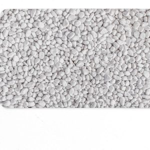 Bílo-šedá gumová koupelnová předložka 50x80 cm Leandra – douceur d'intérieur
