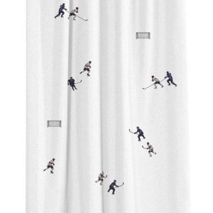 Bílý dětský závěs z bavlněného saténu 110x250 cm Ice Hockey – Butter Kings