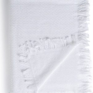 Bílý přehoz z recyklované bavlny 260x280 cm Spike – Ixia