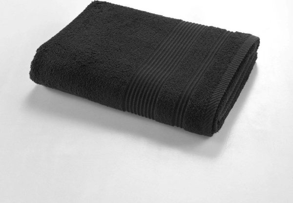 Černá froté bavlněná osuška 70x130 cm Tendresse – douceur d'intérieur
