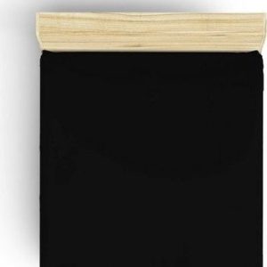 Černé napínací bavlněné prostěradlo 140x200 cm – Mijolnir