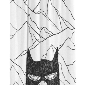 Černobílý dětský závěs z bavlněného saténu 110x250 cm Be a Hero – Butter Kings