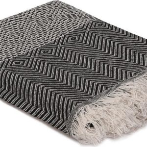 Černý/béžový přehoz 170x210 cm Etnik – Mijolnir
