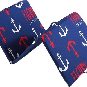 Červeno-modrý zahradní podsedák na lehátko 49x137 cm Anchors – B.E.S.