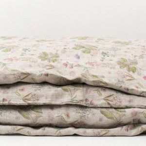 Dětské béžové lněné povlečení Linen Tales Botany