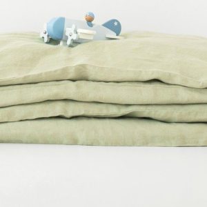 Dětské zelené lněné povlečení Linen Tales Nature