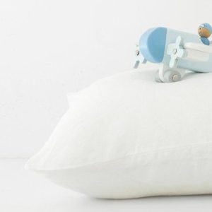 Dětský bílý lněný povlak na polštář Linen Tales Nature