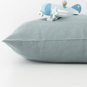 Dětský modrý lněný povlak na polštář Linen Tales Nature