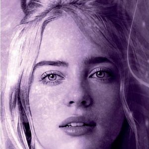 Fialová bavlněná dětská osuška 70x140 cm Billie Eilish – Jerry Fabrics