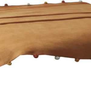 Fleecový přehoz v hořčicové barvě 150x200 cm Pom Pom – Mijolnir