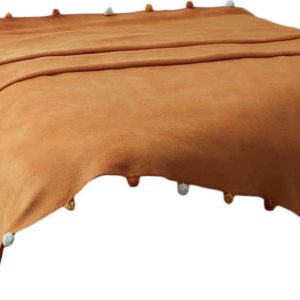 Fleecový přehoz v hořčicové barvě 200x220 cm Pom Pom – Mijolnir