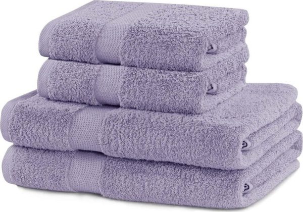 Froté bavlněné ručníky a osušky v levandulové barvě v sadě 4 ks Marina – DecoKing
