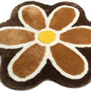 Hnědá koupelnová předložka ø 90 cm Flower – Foutastic