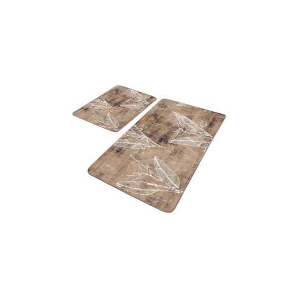Hnědé sametové koupelnové předložky v sadě 2 ks 60x100 cm – Mila Home