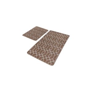 Hnědé sametové koupelnové předložky v sadě 2 ks 60x100 cm – Mila Home