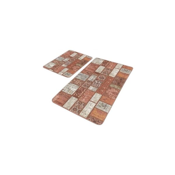 Hnědé sametové koupelnové předložky v sadě 2 ks 60x100 cm – Mila Home