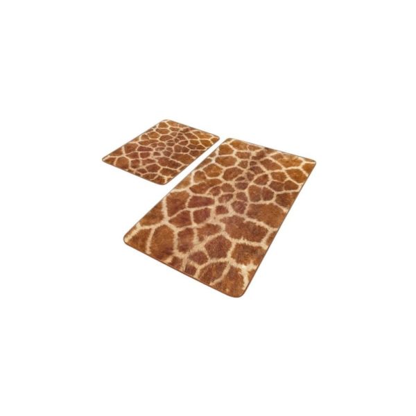 Hnědé sametové koupelnové předložky v sadě 2 ks 60x100 cm – Mila Home