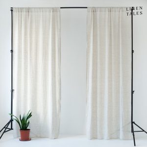 Béžový lněný lehký závěs s tunýlkem Linen Tales Daytime