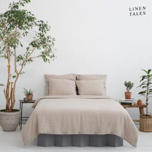 Krémové povlečení na jednolůžko z konopného vlákna 140x200 cm – Linen Tales