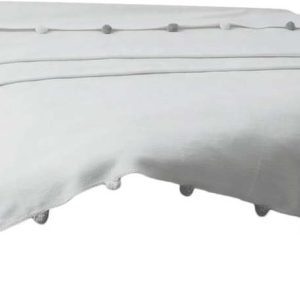 Krémový fleecový přehoz 150x200 cm Pom Pom – Mijolnir
