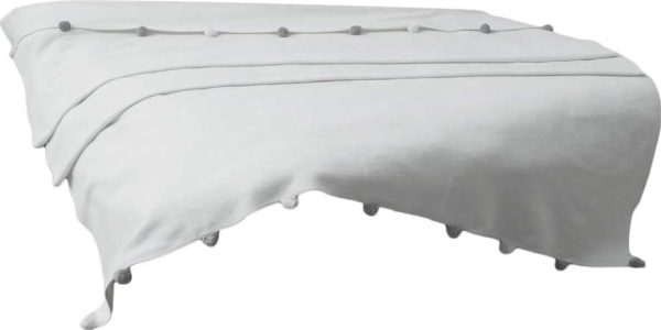 Krémový fleecový přehoz 150x200 cm Pom Pom – Mijolnir