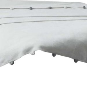 Krémový fleecový přehoz 200x220 cm Pom Pom – Mijolnir