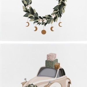 Látková prostírání s vánočním motivem v sadě 2 ks 35x47 cm Festive Car – Butter Kings