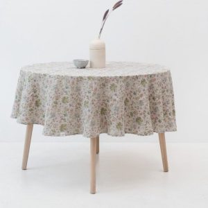 Lněný ubrus ø 150 cm Botany 2 Lightweight – Linen Tales