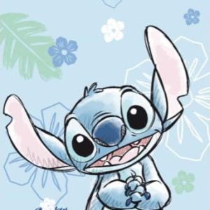 Modrá bavlněná dětská osuška 70x140 cm Lilo and Stitch "Ohana Blue" – Jerry Fabrics