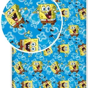 Modré napínací bavlněné dětské prostěradlo 90x200 cm Sponge Bob "Blue" – Jerry Fabrics
