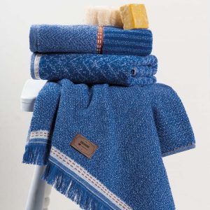 Modré ručníky v sadě 3 ks 50x90 cm Denim – Foutastic