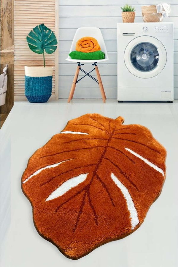 Oranžová koupelnová předložka 80x120 cm Frunze – Foutastic