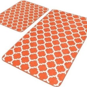 Oranžové sametové koupelnové předložky v sadě 2 ks 60x100 cm – Mila Home