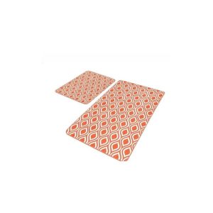 Oranžové sametové koupelnové předložky v sadě 2 ks 60x100 cm – Mila Home