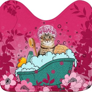 Růžová WC koupelnová předložka 45x45 cm Chatibulle – douceur d'intérieur