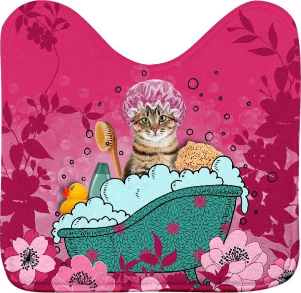 Růžová WC koupelnová předložka 45x45 cm Chatibulle – douceur d'intérieur