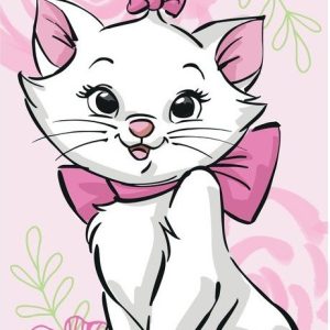 Růžová bavlněná dětská osuška 70x140 cm Marie Cat – Jerry Fabrics