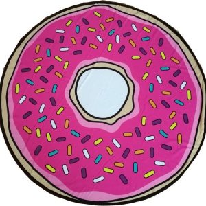 Růžová bavlněná plážová osuška ø 150 cm Donut – JAHU collections