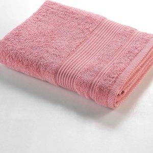 Růžová froté bavlněná osuška 70x130 cm Tendresse – douceur d'intérieur
