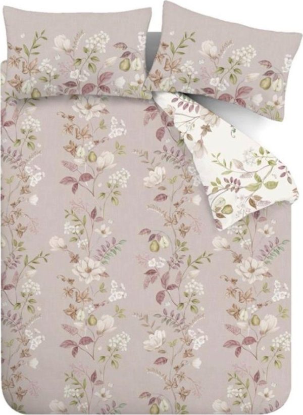 Růžové bavlněné prodloužené povlečení na dvoulůžko 230x220 cm Francesca Floral – Bianca