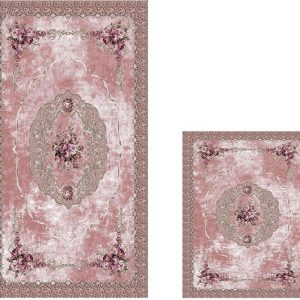 Růžové koupelnové předložky v sadě 2 ks 60x100 cm – Foutastic